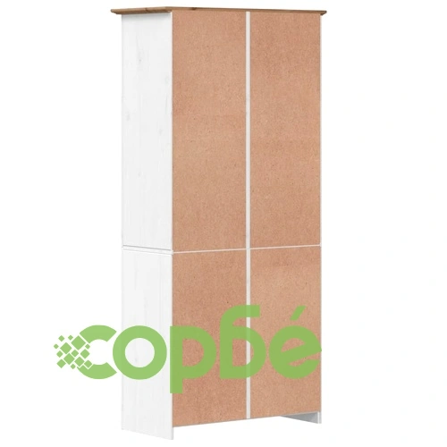 Етажерка за книги BODO бяло и кафяво 82x40x173 см бор масив ➤ топ цена ➤ sorbe.bg