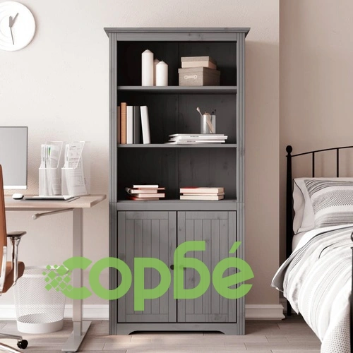 Етажерка за книги BODO сива 82x40x173 см бор масив ➤ топ цена ➤ sorbe.bg