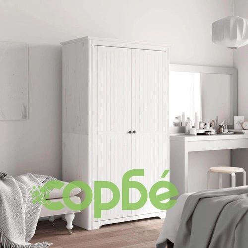 Гардероб BODO, бял, 99x53,5x173 см, бор масив ➤ топ цена ➤ sorbe.bg