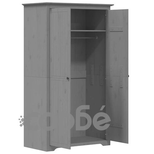 Гардероб BODO, сив, 99x53,5x173 см, бор масив ➤ топ цена ➤ sorbe.bg