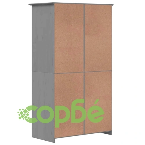 Гардероб BODO, сив, 99x53,5x173 см, бор масив ➤ топ цена ➤ sorbe.bg