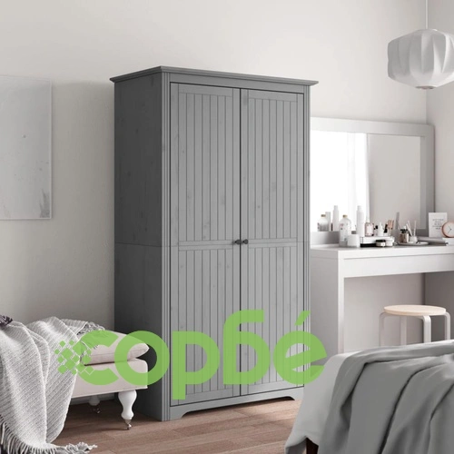 Гардероб BODO, сив, 99x53,5x173 см, бор масив ➤ топ цена ➤ sorbe.bg