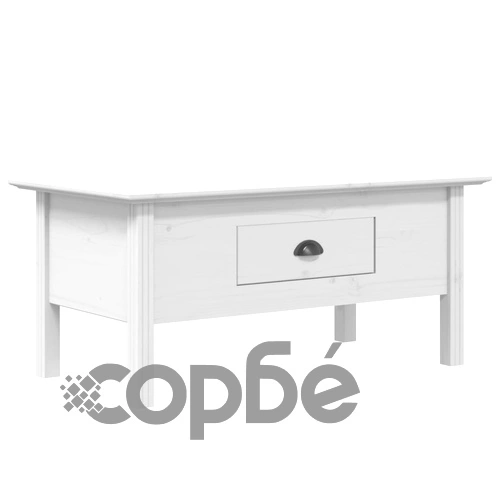 Маса за кафе BODO, бяла, 100x55x46 см, бор масив ➤ топ цена ➤ sorbe.bg