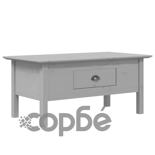 Маса за кафе BODO, сива, 100x55x46 см, бор масив ➤ топ цена ➤ sorbe.bg