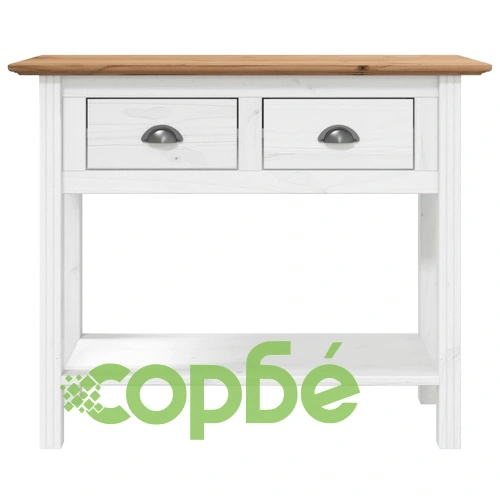 Конзолна маса BODO кафява 91x35x74 см бор масив ➤ топ цена ➤ sorbe.bg