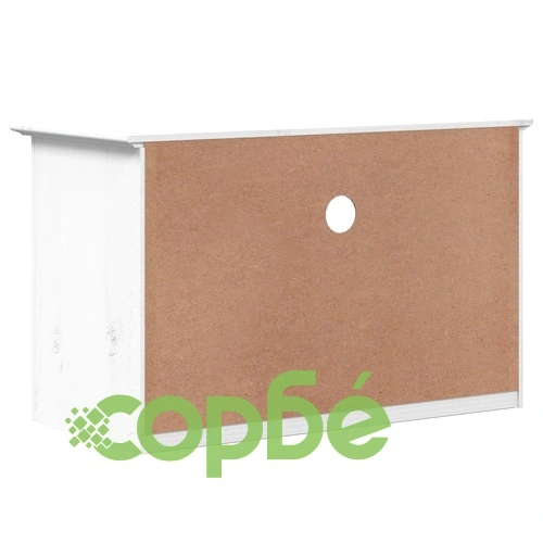ТВ шкаф с 2 чекмеджета BODO бял 91,5x44,5x56 см бор масив ➤ топ цена ➤ sorbe.bg