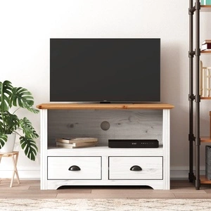 ТВ шкаф с 2 чекмеджета BODO кафяв 91,5x44,5x56 см бор масив