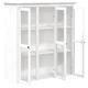 Шкаф със стъклени врати BODO, бял, бор масив