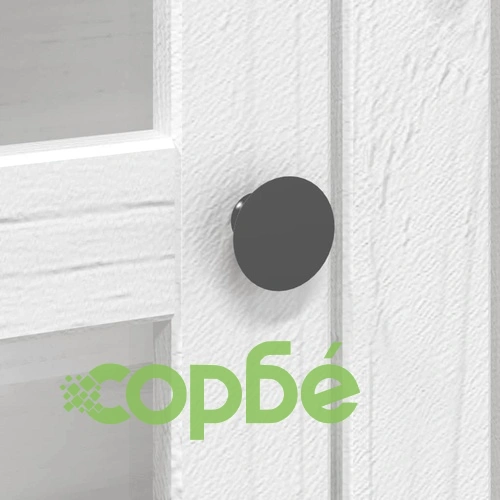 Шкаф със стъклени врати BODO, бял, бор масив ➤ топ цена ➤ sorbe.bg