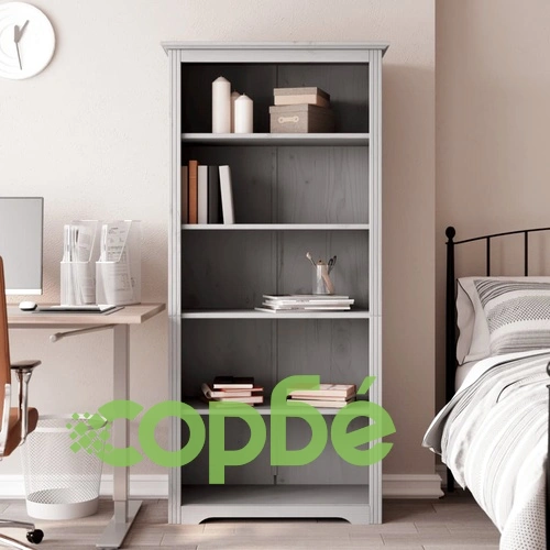 Етажерка за книги BODO сива 82x40x173 см бор масив 5 нива ➤ топ цена ➤ sorbe.bg