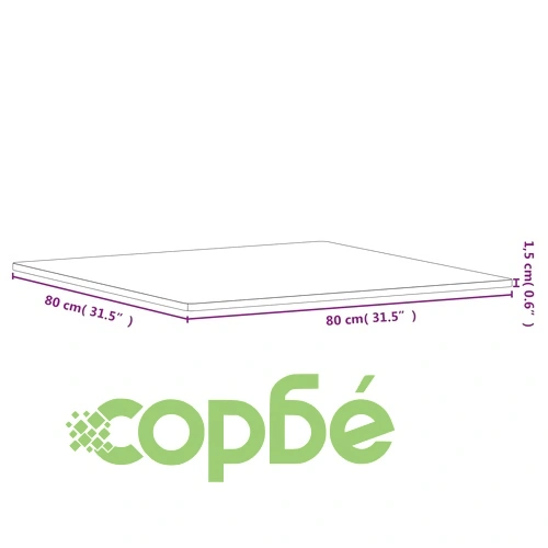 Плот за маса 80x80x1,5 см квадратен масивен бук ➤ топ цена ➤ sorbe.bg