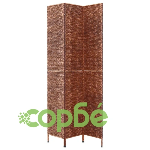 Разделител за стая, 3 панела, кафяв, 122x180 см, воден хиацинт ➤ топ цена ➤ sorbe.bg