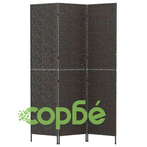 Разделител за стая, 3 панела, черен, 122x180 см, воден хиацинт ➤ топ цена ➤ sorbe.bg