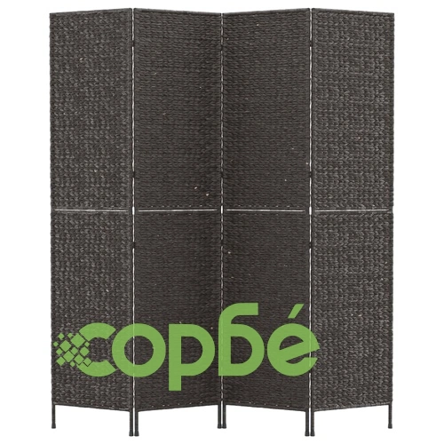 Разделител за стая, 4 панела, черен, 163x180 см воден хиацинт ➤ топ цена ➤ sorbe.bg