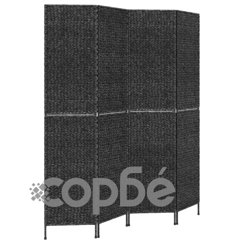 Разделител за стая, 4 панела, черен, 163x180 см воден хиацинт ➤ топ цена ➤ sorbe.bg