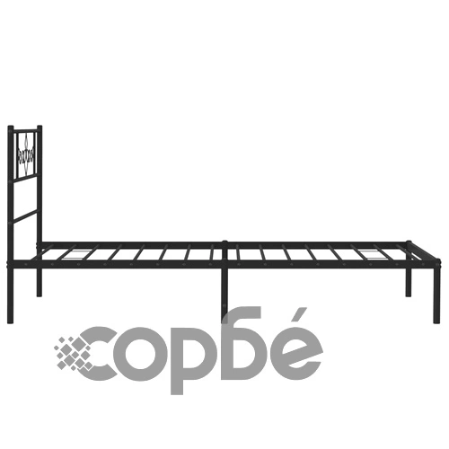 Метална рамка за легло с горна табла, черна, 80x200 см ➤ топ цена ➤ sorbe.bg