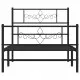 Метална рамка за легло с горна и долна табла, черна, 107x203 см