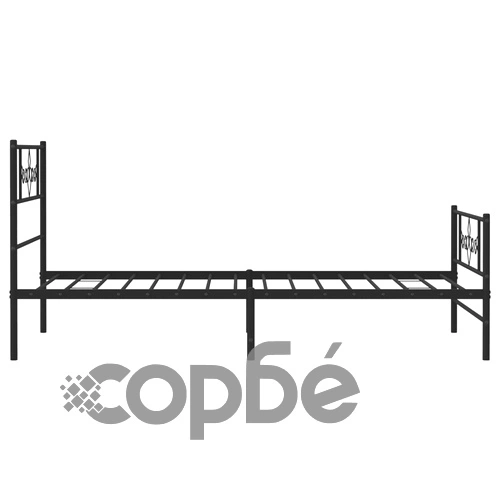 Метална рамка за легло с горна и долна табла, черна, 107x203 см ➤ топ цена ➤ sorbe.bg
