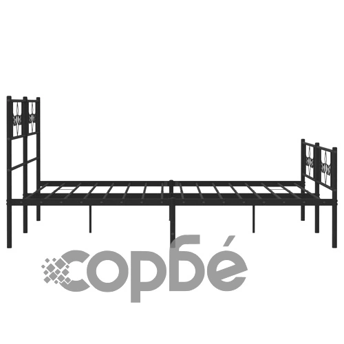 Метална рамка за легло с горна и долна табла, черна, 120x190 см ➤ топ цена ➤ sorbe.bg