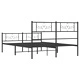 Метална рамка за легло с горна и долна табла, черна, 120x190 см