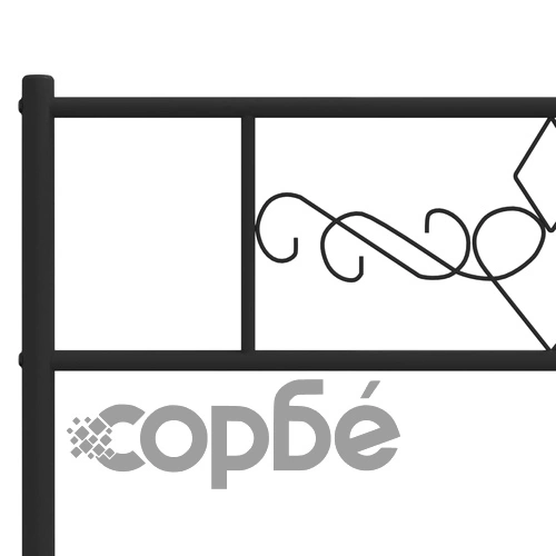 Метална рамка за легло с горна и долна табла, черна, 120x190 см ➤ топ цена ➤ sorbe.bg