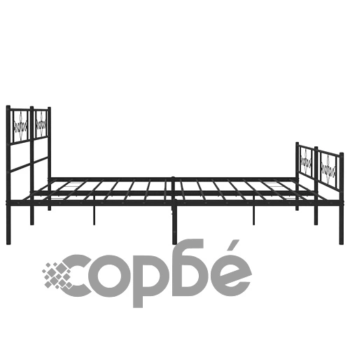 Метална рамка за легло с горна и долна табла, черна, 183x213 см ➤ топ цена ➤ sorbe.bg