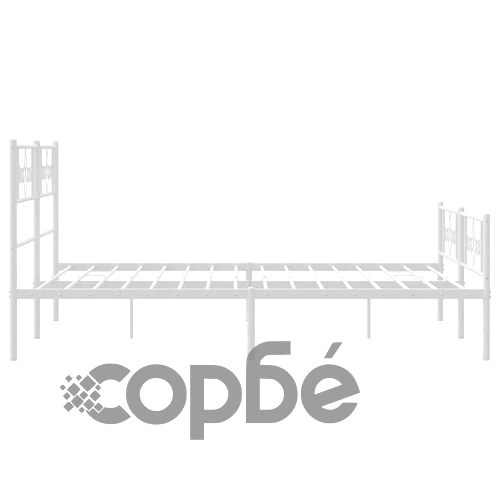 Метална рамка за легло с горна и долна табла, бяла, 120x190 см ➤ топ цена ➤ sorbe.bg