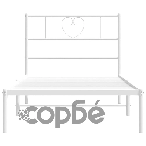Метална рамка за легло с горна табла, бяла, 90x200 см ➤ топ цена ➤ sorbe.bg