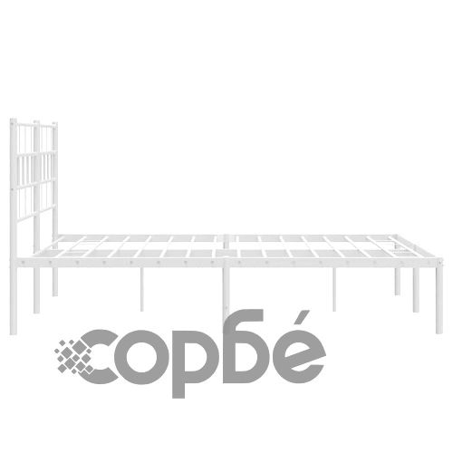 Метална рамка за легло с горна табла, бяла, 150x200 см ➤ топ цена ➤ sorbe.bg