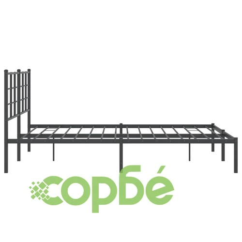 Метална рамка за легло с горна табла, черна, 160x200 см ➤ топ цена ➤ sorbe.bg