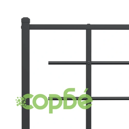 Метална рамка за легло с горна табла, черна, 160x200 см ➤ топ цена ➤ sorbe.bg