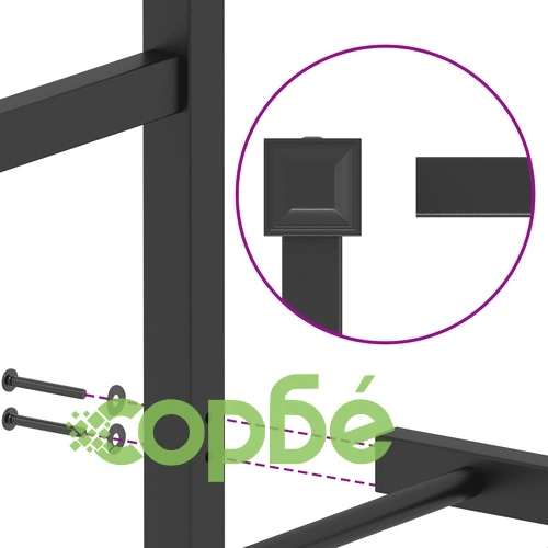 Метална рамка за легло с горна табла, черна, 160x200 см ➤ топ цена ➤ sorbe.bg