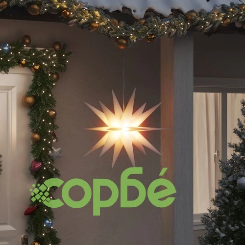 Коледна лампа с LED, сгъваема, бяла, 57 см ➤ топ цена ➤ sorbe.bg