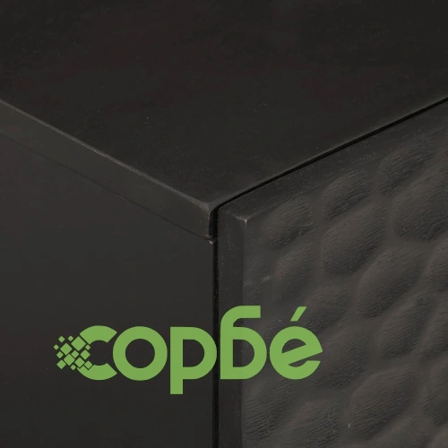 Нощно шкафче, черно, 40x33x46 см, мангово дърво масив ➤ топ цена ➤ sorbe.bg