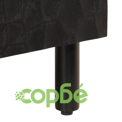 Нощно шкафче, черно, 50x33x60 см, мангово дърво масив ➤ топ цена ➤ sorbe.bg