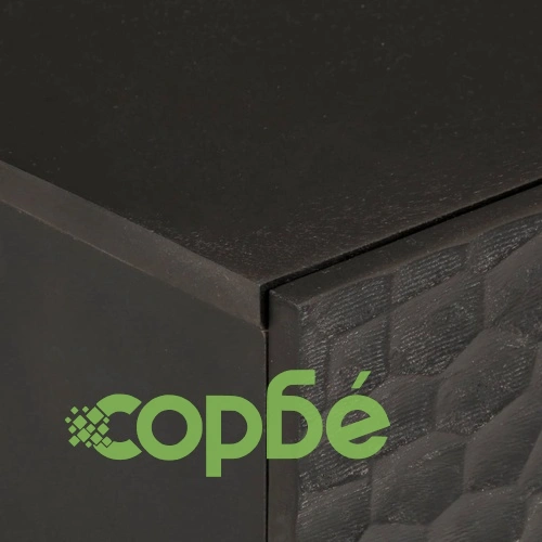 Нощно шкафче, черно, 50x33x60 см, мангово дърво масив ➤ топ цена ➤ sorbe.bg