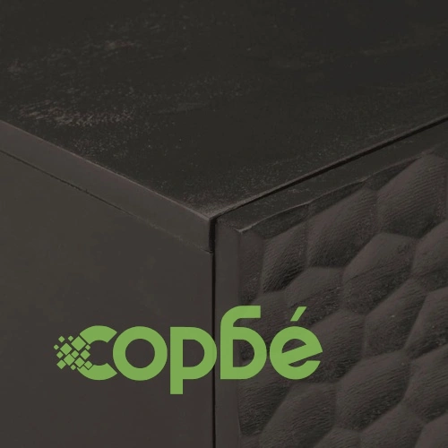 Нощно шкафче, черно, 50x33x60 см, мангово дърво масив ➤ топ цена ➤ sorbe.bg