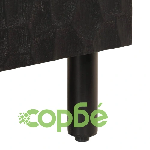 Нощно шкафче, черно, 50x33x60 см, мангово дърво масив ➤ топ цена ➤ sorbe.bg