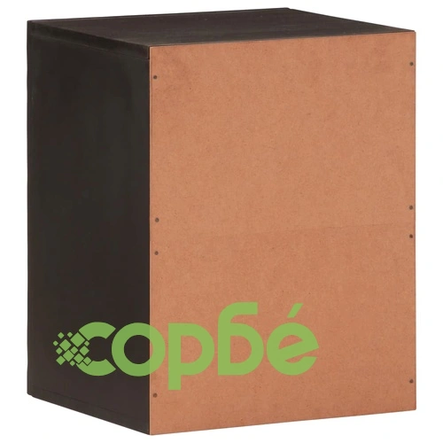 Стенен шкаф за баня, черен, 38x33x48 см масивно мангово дърво ➤ топ цена ➤ sorbe.bg