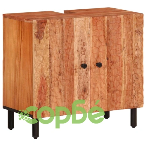 Шкаф за баня 62x33x58 см масивно акациево дърво ➤ топ цена ➤ sorbe.bg