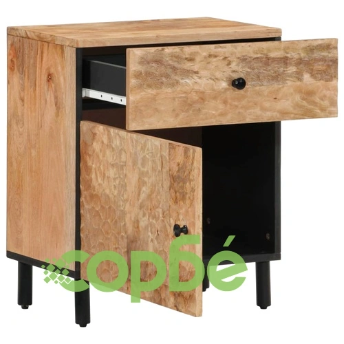 Нощно шкафче 50x33x60 см мангово дърво масив ➤ топ цена ➤ sorbe.bg