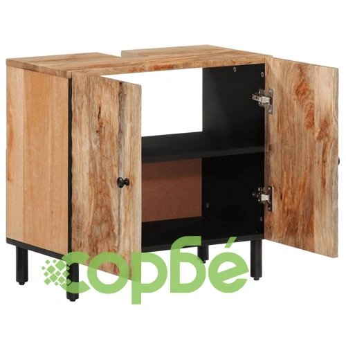 Шкаф за баня 62x33x58 см масивно мангово дърво ➤ топ цена ➤ sorbe.bg