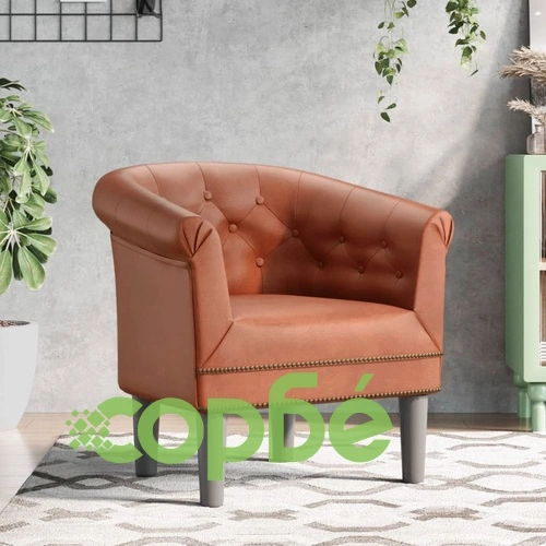 Фотьойл, кафяв, изкуствена кожа ➤ топ цена ➤ sorbe.bg