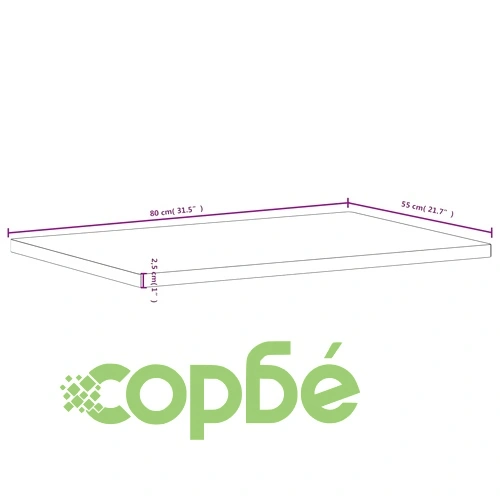 Плот за бюро, 80x55x2,5 см, масивно дърво бук ➤ топ цена ➤ sorbe.bg