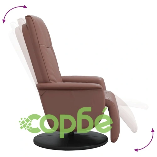 Наклоняем стол с поставка за крака, кафяв, изкуствена кожа ➤ топ цена ➤ sorbe.bg