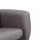 Масажен реклайнер стол с табуретка, сив, изкуствена кожа