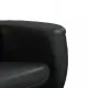 Масажен реклайнер стол с табуретка, черен, изкуствена кожа