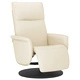 Реклайнер с опора за крака, кремав, изкуствена кожа 