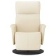Реклайнер с опора за крака, кремав, изкуствена кожа 
