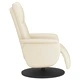 Реклайнер с опора за крака, кремав, изкуствена кожа 